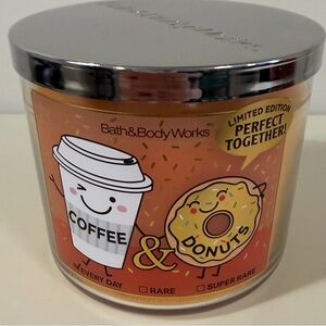 Bath & Body Works COFFEE & DONUTS "Perfect Together" Blends 3-wick Candle